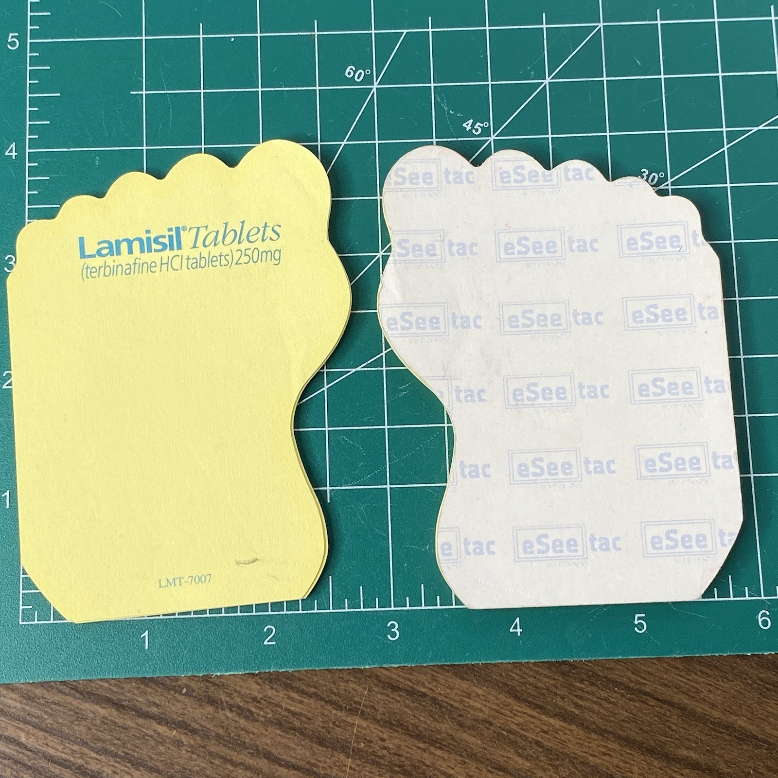 VTG Foot Shaped LAMISIL Tablets Post-it Pads Pharmaceutical Drug RX Rep Used