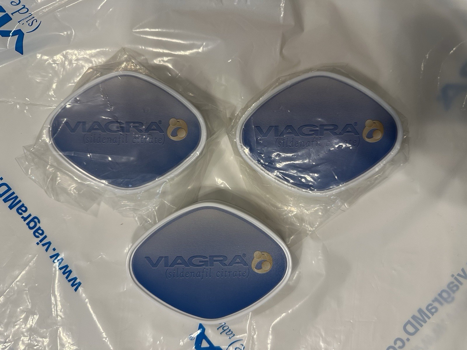 RARE Pfizer Viagra THREE Blue Pill promotional Magnet Clips Pharmaceutical