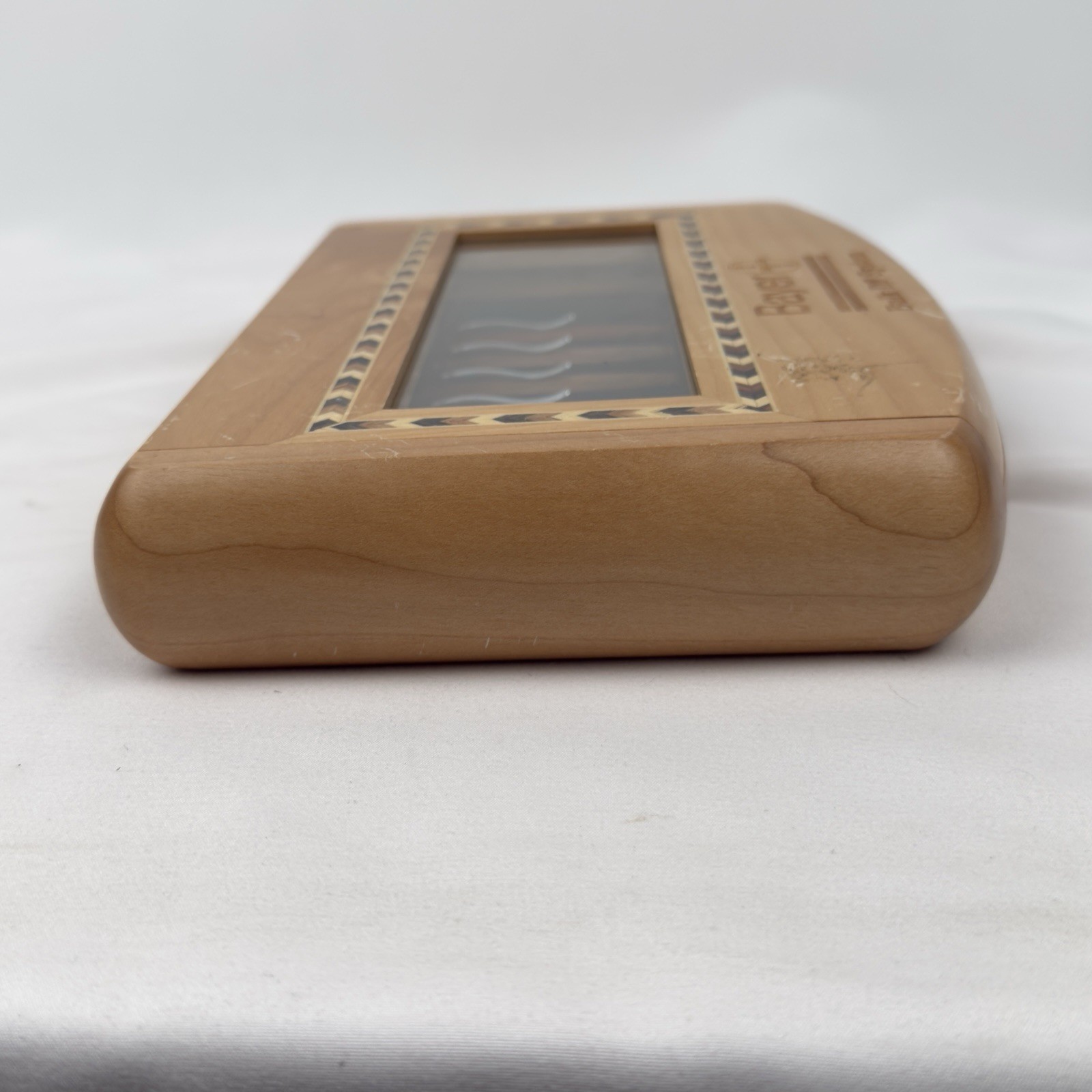 VTG Bayer Pharmaceutical Advertising Desk Display Wood Pen Holder Promo