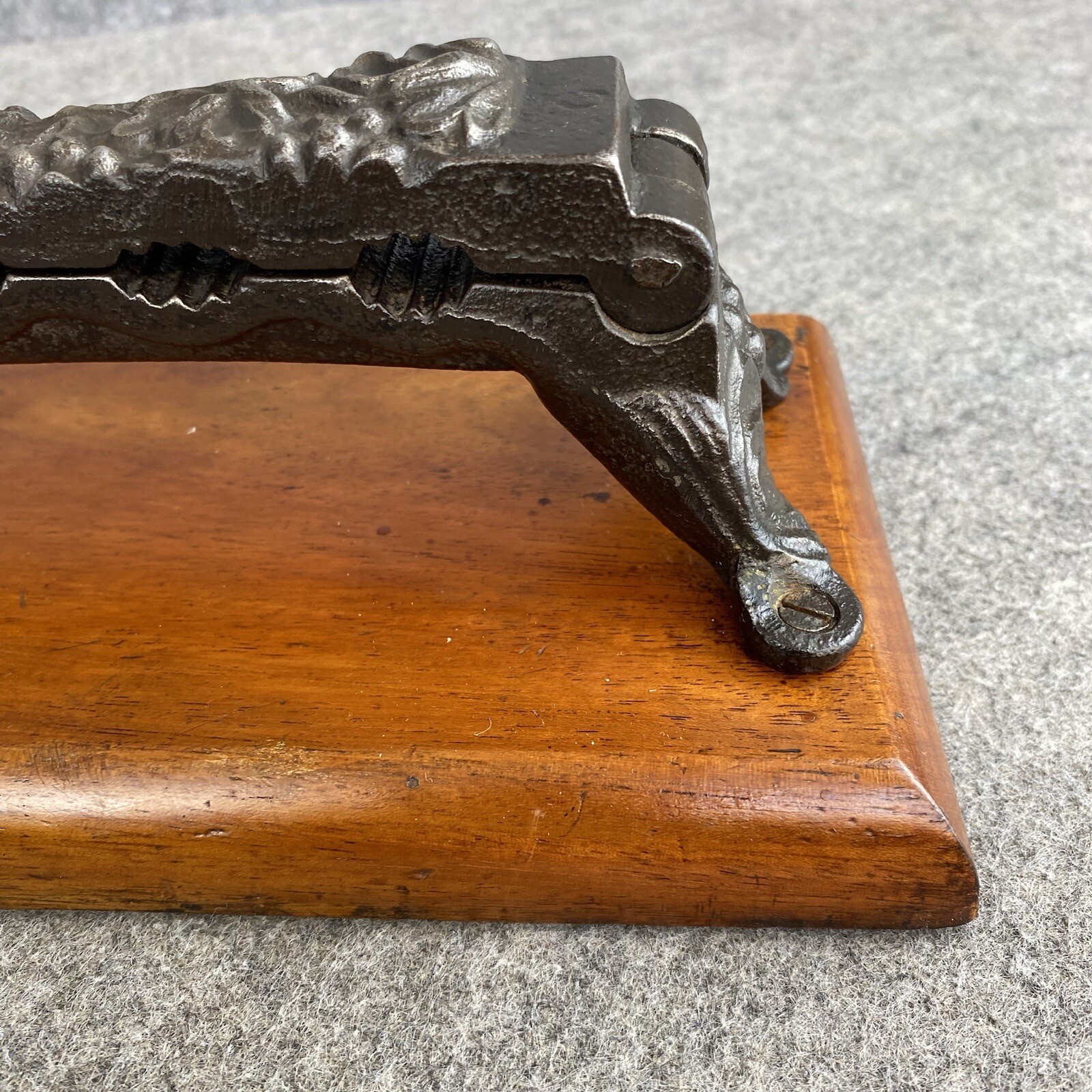 Apothecary Medical Cork Press Mounted on Wood Plinth Antique