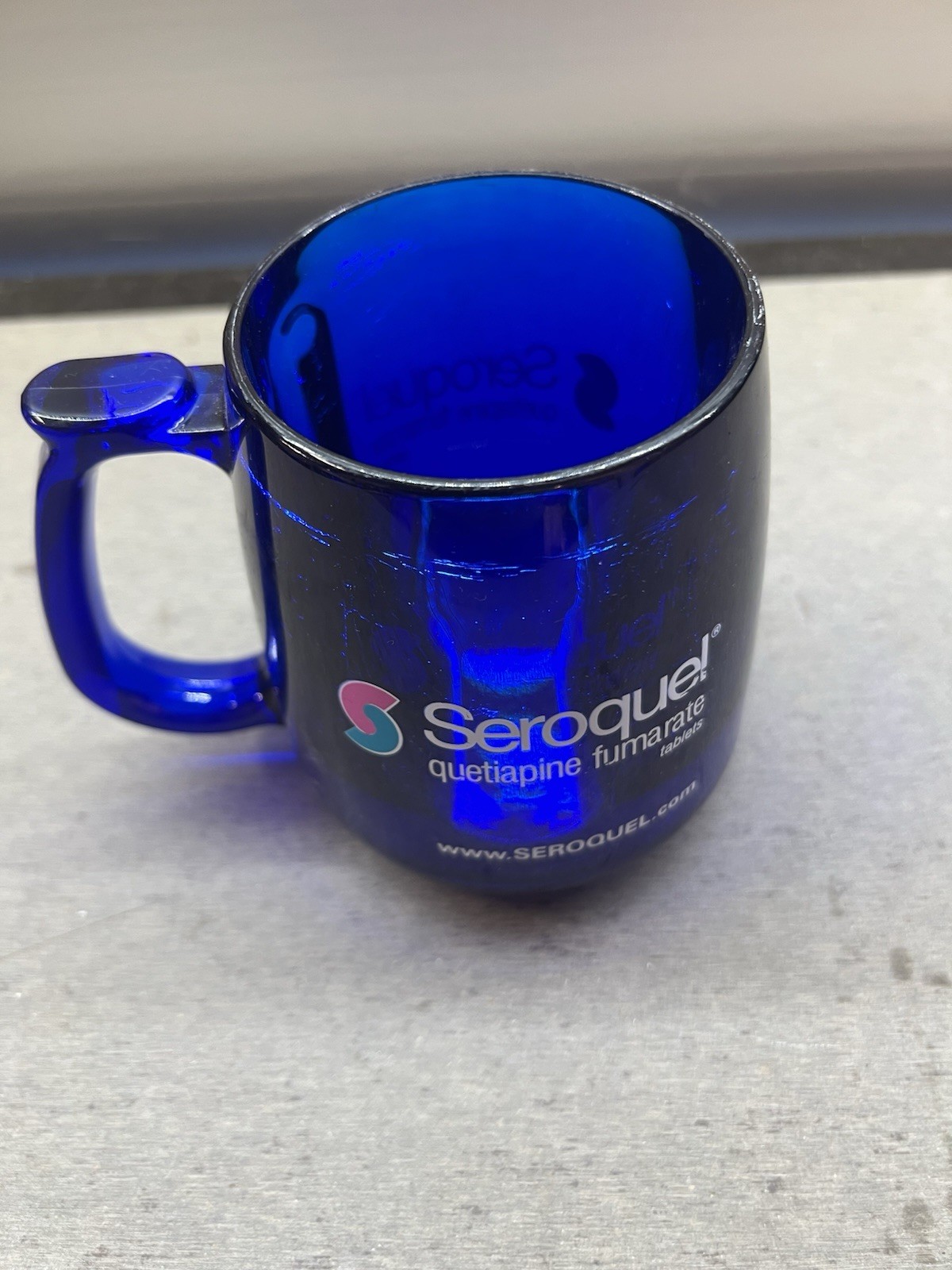 Seroquel Pharmaceutical Drug Rep Blue Coffee Mug Advertising Quetiapine Fumarate