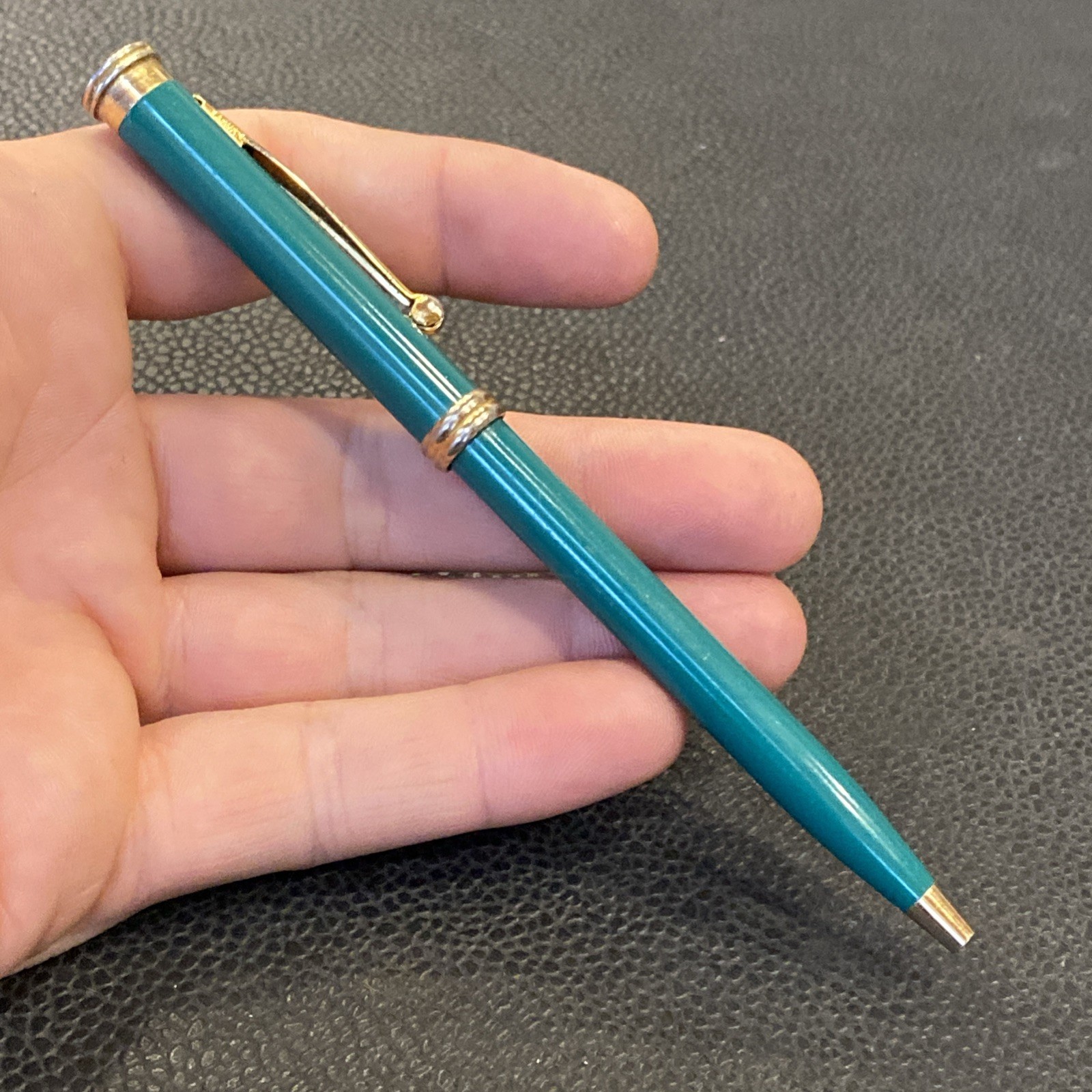 Vtg PFIZER Pharmaceutical Drug Advertising Sales Rep Pen Norvasc Blue Teal Green