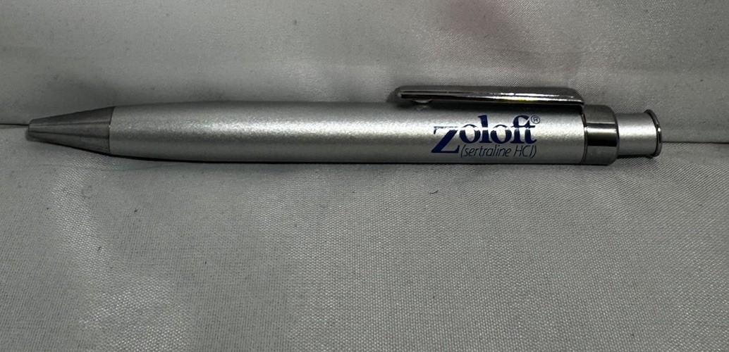 ZOLOFT Silver Medical Drug Rep Pharmaceutical Pen Heavy Metal