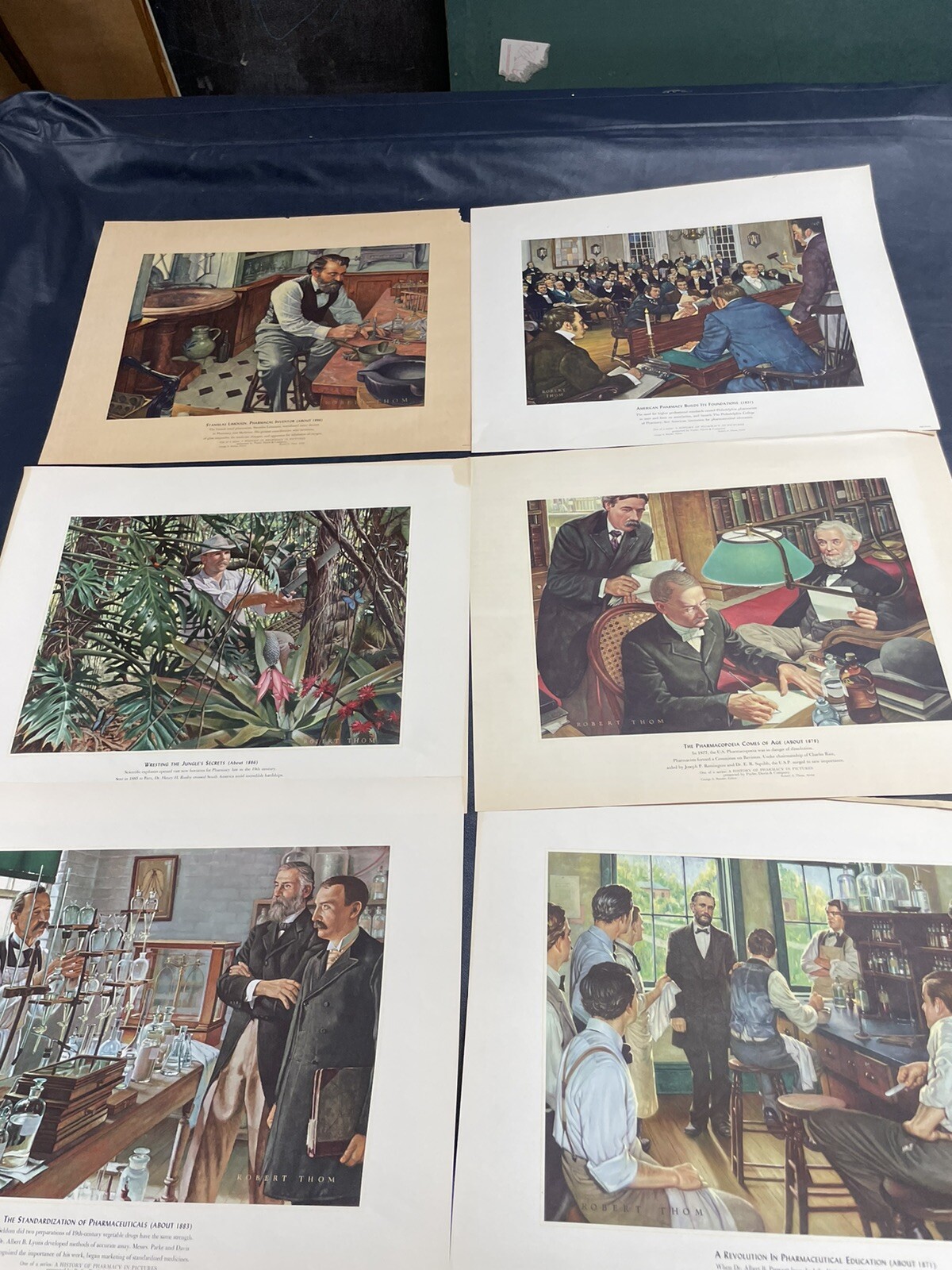 History Of Pharmacy In Pictures Orig Parke Davis Company Art Prints 1950’S Vtg