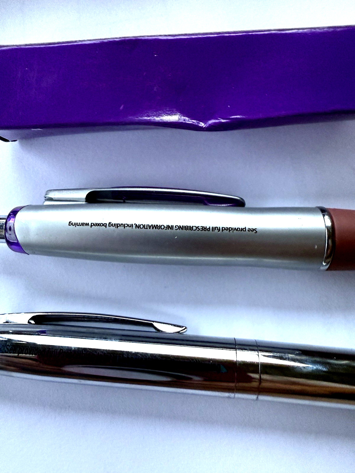 Lot of 2 Zyprexa Metal PENS Drug Rep Pharmaceutical Promo Advertising