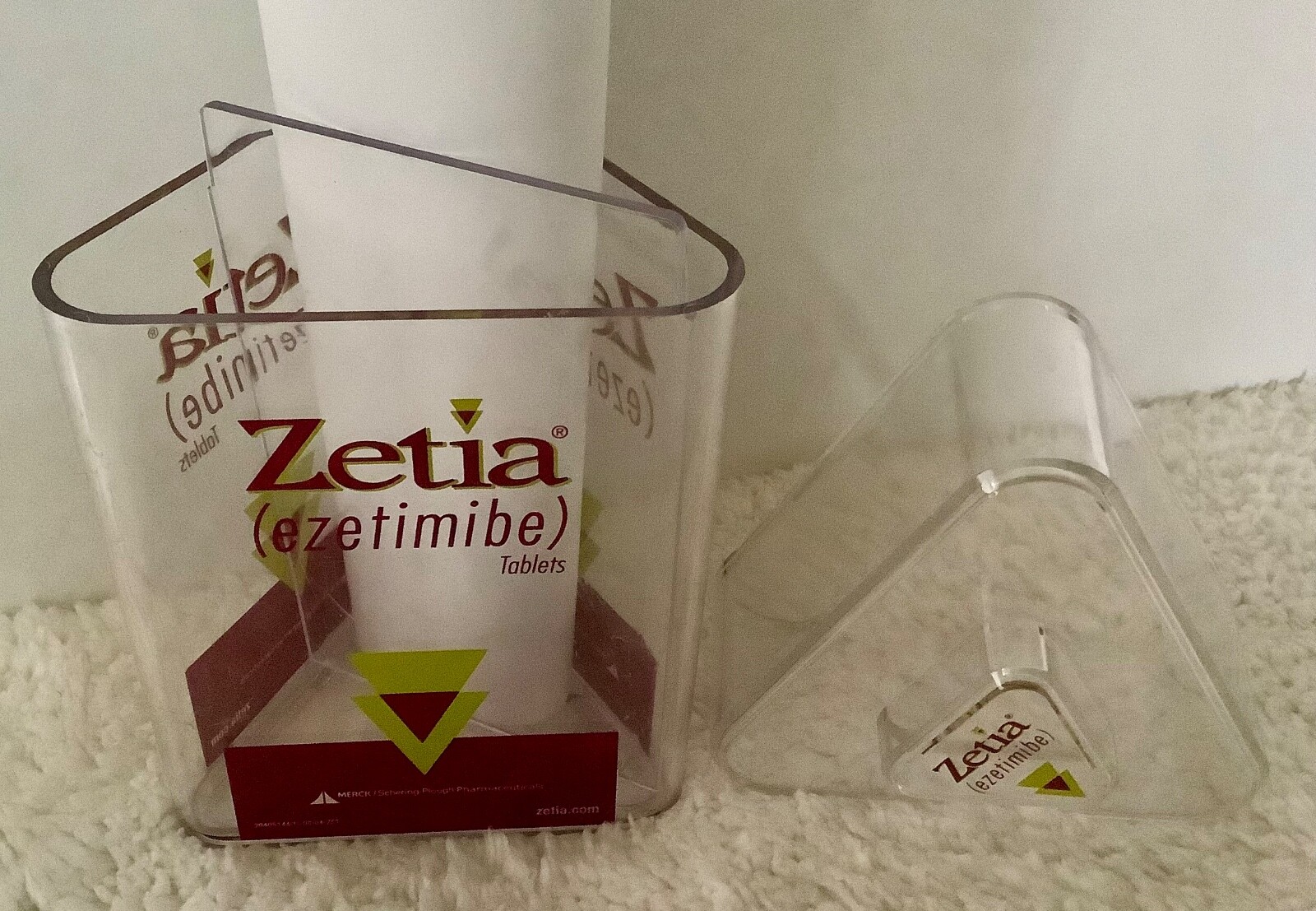 DRUG REP RARE CLEAR ZETIA PLASTIC/ACRYLIC CANISTER