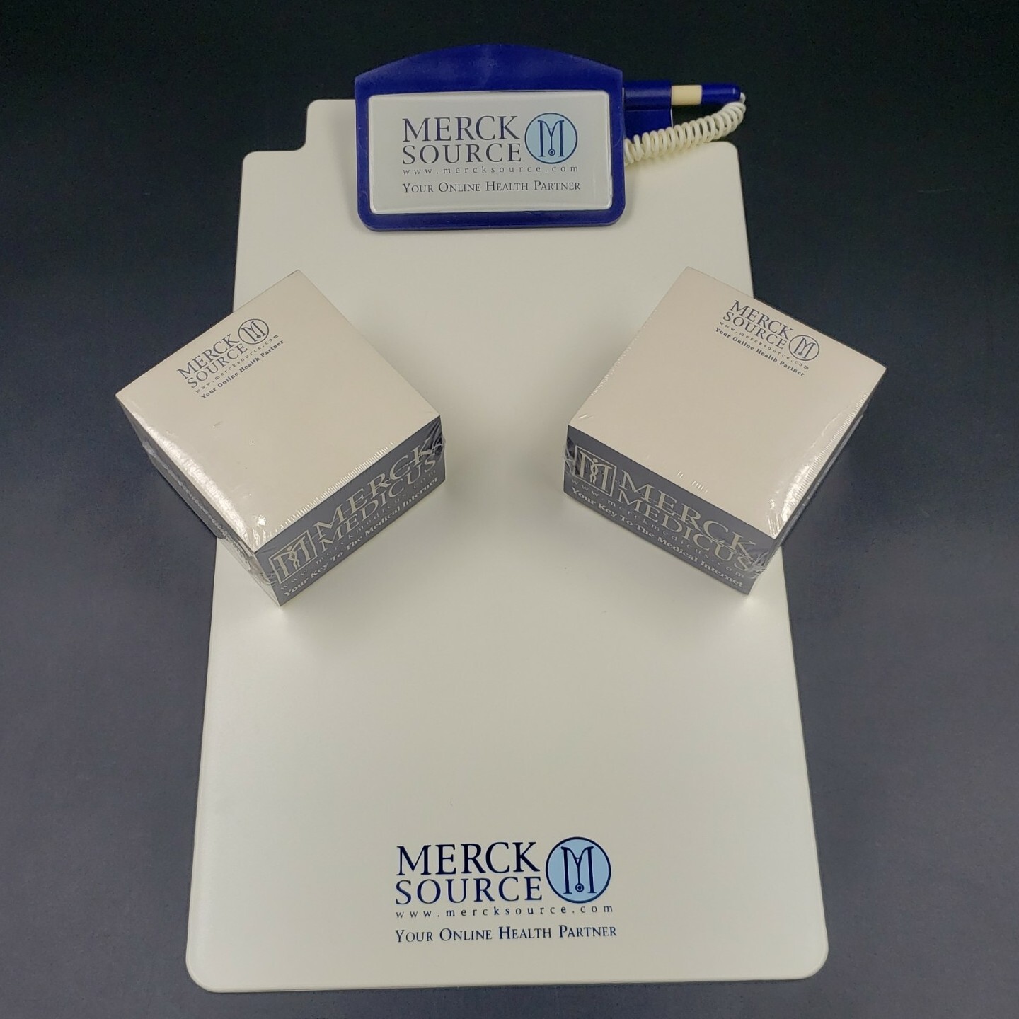Pharma Medical Advertising Lot of 3 Long Clipboard & Notepad Merck Source Online