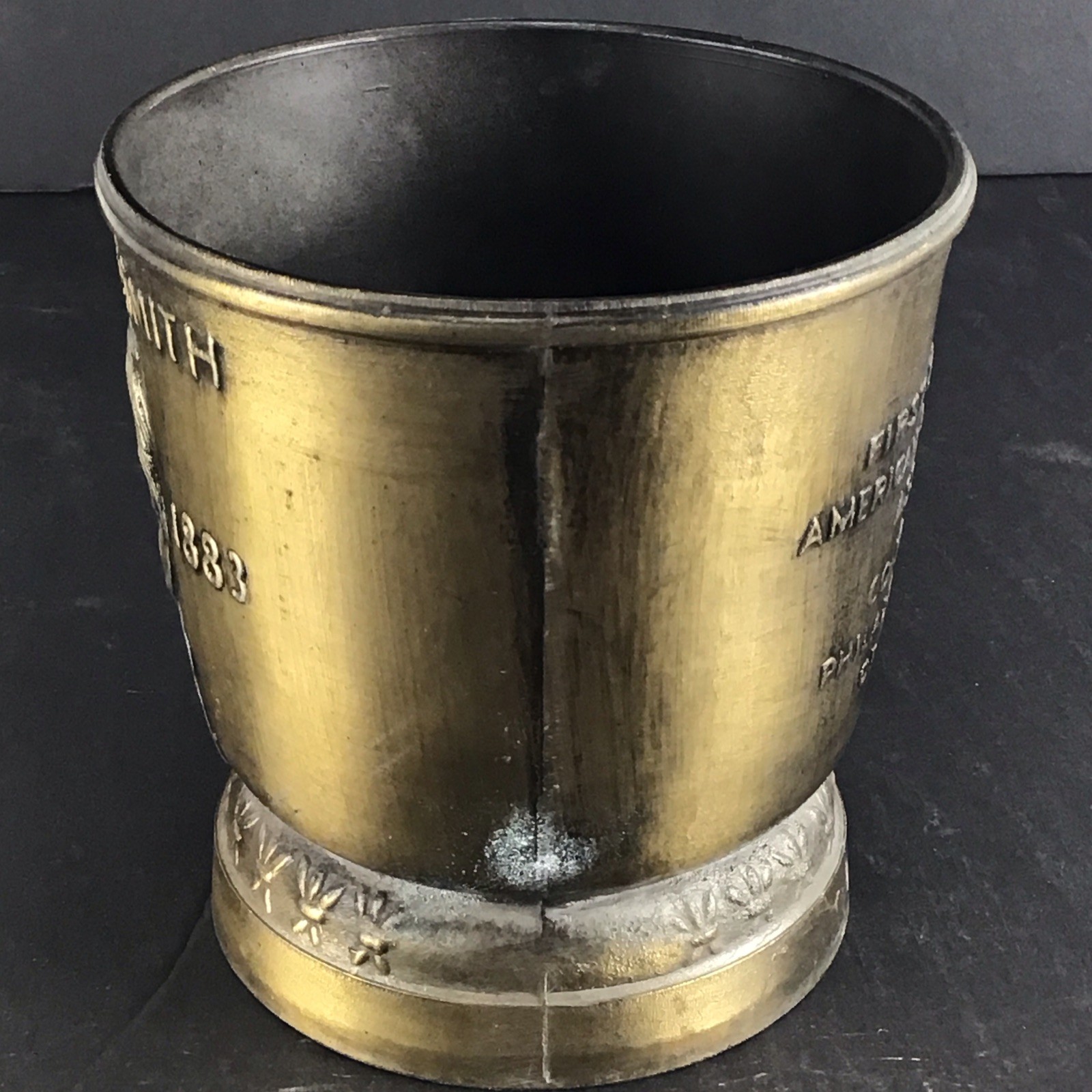 Vintage Brass Commemorative Pharmacy Mortar & Pestle Daniel B Smith