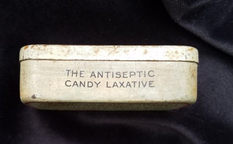 Old Medicine Tin Partola Doctor Candy Antiseptic Mint Laxative Jersey City NJ