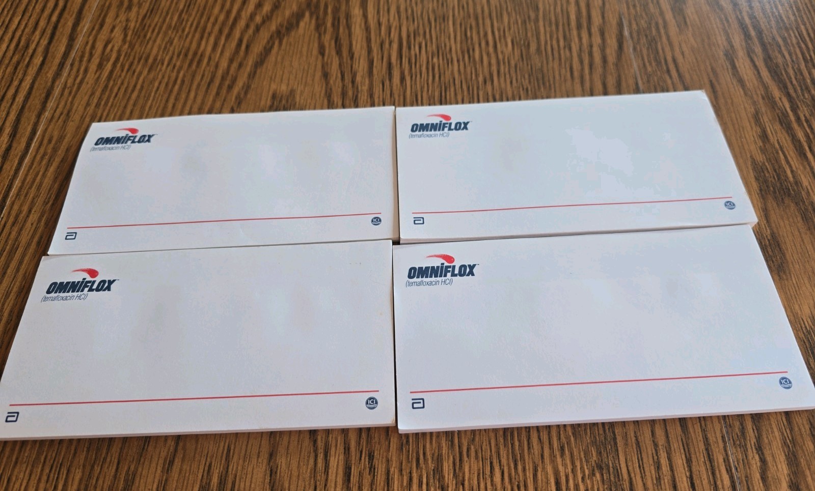 Omniflox Sticky Postit Notes x4 Pharmaceutical Drug Rep Promo Medical